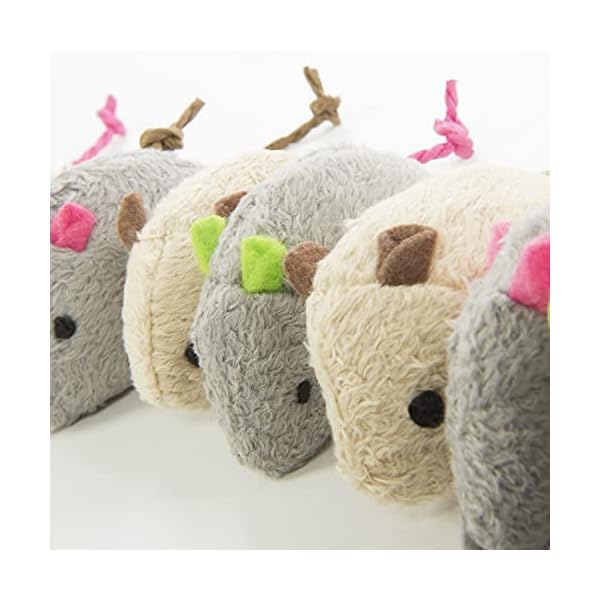 Smartykat (10 count) skitter critters value pack catnip cat toys - gray/cream, 10 count - image 4