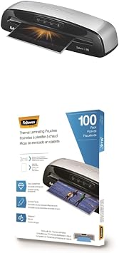 Bundle of Fellowes Saturn 3i 95 Thermal Laminator Machine with Self-Adhesive Laminating Pouch Starter Kit, 9.5 inch 5735801 + Fellowes Thermal Laminating Pouches