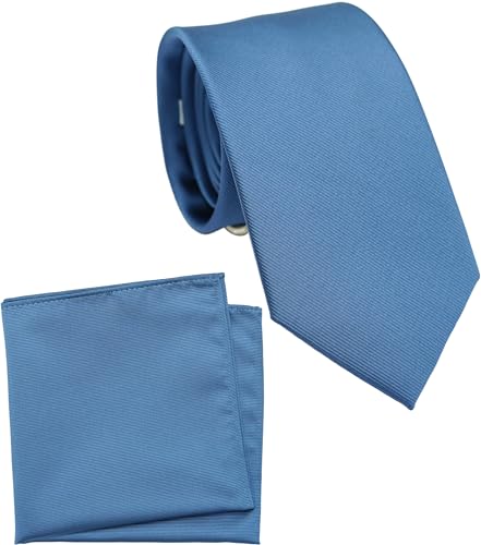 Image of Classic Tie and Pocket Square Set for Men, 3.2-Inch Standard Width