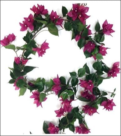 Image of Nutts Artificial Bougainvillea Silk Vines Creepers Hanging Flower Garland for Wedding & Home Decoration, Flower Garland (1, Purple)