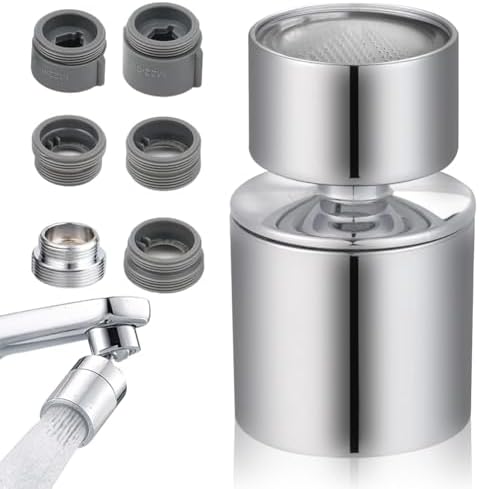 REZZI Wasserhahn Aufsatz 360° Drehbar - Mit 2 Strahlarten Und 12 Adaptern