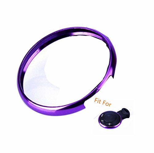 KEMANI Aluminum Finish Smart Key Fob Replacement Protective Ring Compatible with Mini Cooper JCW R55 R56 R57 R58 R59 R60 Key Fob No Key (Purple)