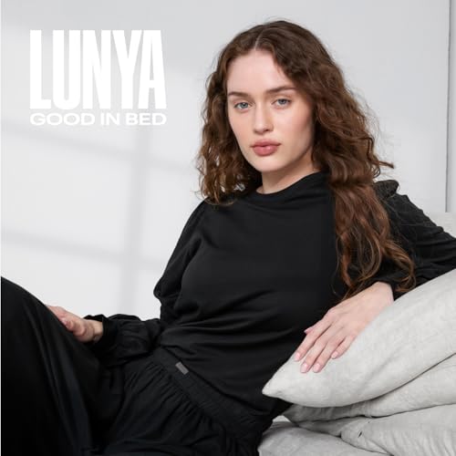 Lunya Organic Pima Wide Leg Yoga Pants for Women – Soft Cotton Lounge Pajama Trousers with Pull-On Waist – Multiple Colors2