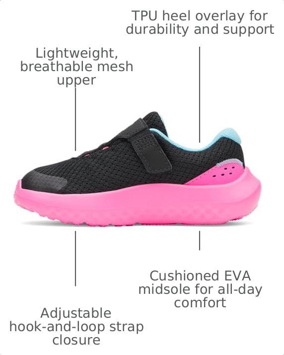 Under Armour Girls' Infant Surge 4 Alternate Closure, 004 Black, 10K by Under Armour - Used condition - Image 3