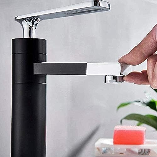 Robinet de lavabo anti-éclaboussures noir et blanc pour rénover une salle de bains