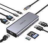 USB-C to Gigabit Ethernet USB A 3.0 Adapter Hub for USB C Type-C Thunderbolt 3 MacBook/MacBook Pro, Dell XPS 13, HP Spectre x2 and More (Space Gray)