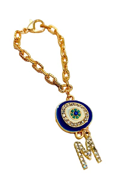 Morel Sturdy Rose Gold Watch Charm of Evil Eye and M Initial Diamond Alphabet Pendant, Watch Charm, Watch Accessories, Giftable for Wife, Sister or Friends Pack of 1 (B09YQKW9GH) Amazon Price History, Amazon Price Tracker