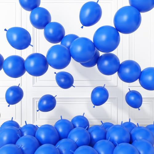 Image of Blue Link Balloons,120Pcs 6Inch Dark Blue Latex Linking Balloons for 4th of July Birthday Baby Shower Wedding Anniversary Graduation Party Decorations
