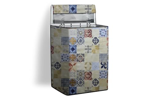 Image of Stylista Top Load Fully Automatic Washing Machine Cover Compatible for IFB 8 kg, 8.5 kg, 9 kg & 9.5 kg, Mosaic Pattern Yellow