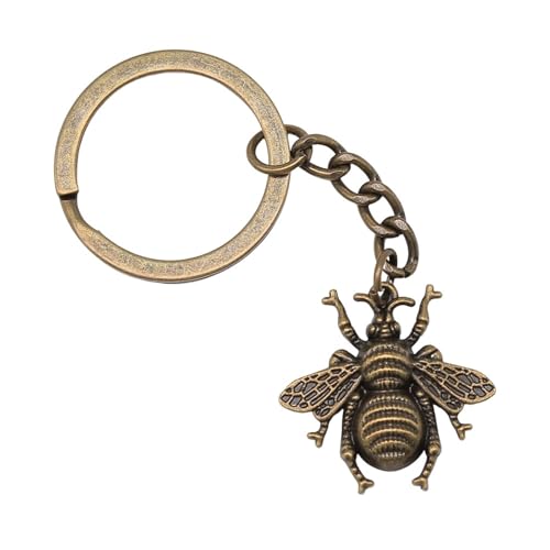 Porte-clés pour hommes avec pendentif abeille de 25x25mm, un accessoire pratique au quotidien