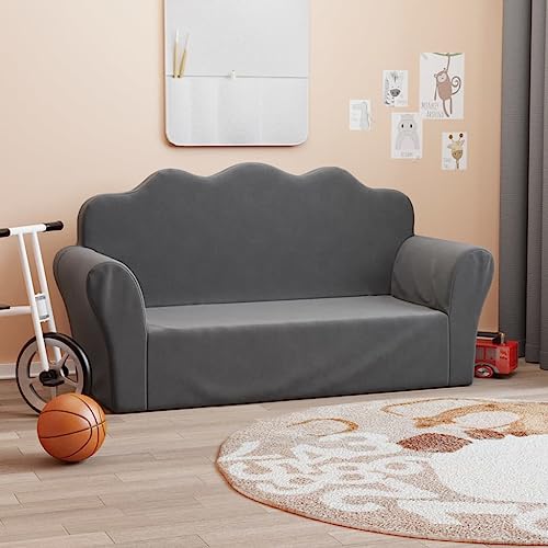 ShGaxin Canapé 2 places en peluche douce gris anthracite 357048