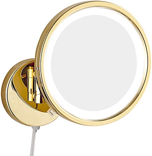 Miroir de maquillage LED or mural avec interrupteur de luxe - 4