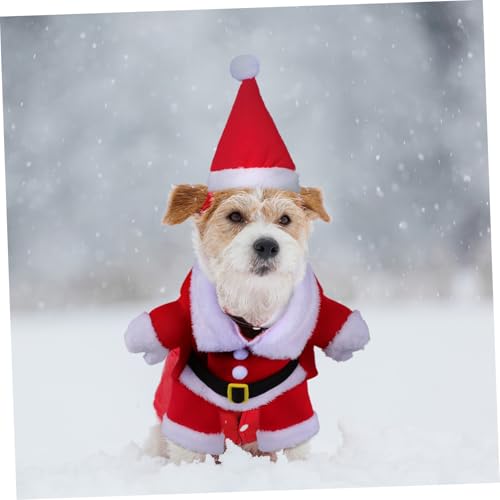 Disfraz Perro XL Navidad Abrigo y Sombrero Rojo miniatura 5