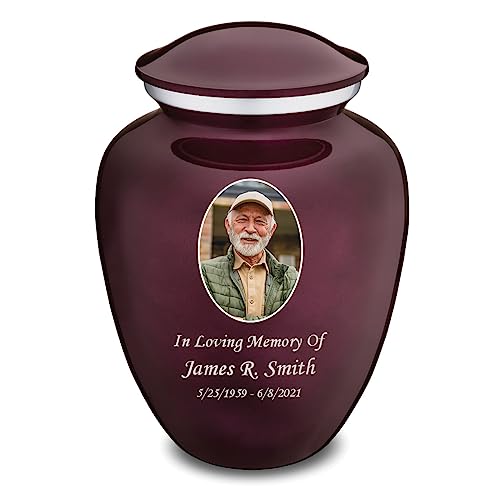 Image of Geturns Embrace Adult Personalized Picture Cremation Urns for Human Ashes I Large Photo Cherry Purple Funeral Urn for Men and Women I 200 lbs