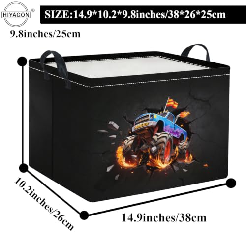 Image of Rectangular Kids Basket Baby Girl Basket Fabric Storage Bin Organizer Box Room Decor(Blasting Truck)