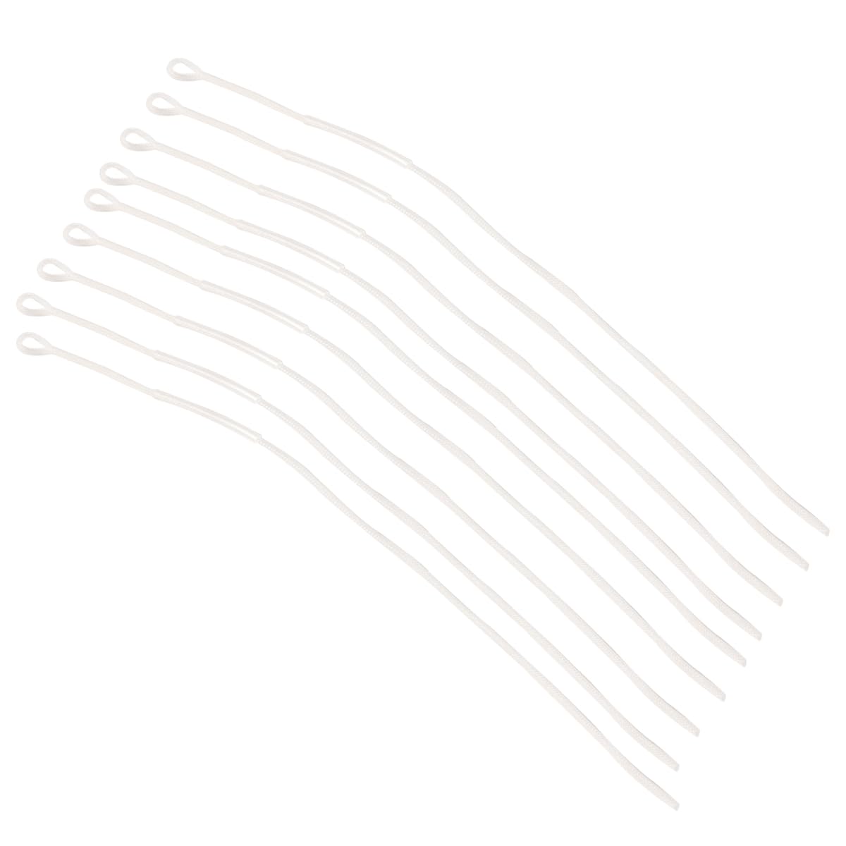 Enwye 10 Pieces Fly Fishing Line 20LB Braided Fly Loop Line Braided Loop Connectors Fishing Tackle Accessory White