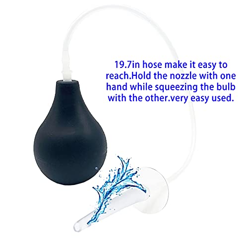 Gnegklean Enema Tubing Replacement Pack For Enema Bulb –19.7In Hose+3 Replaceable Nozzle #TOP4