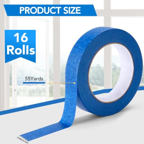 Image of VOISEN 16 Packs Painters Tape, Blue Tape,Masking Tape for Multi-Purpose