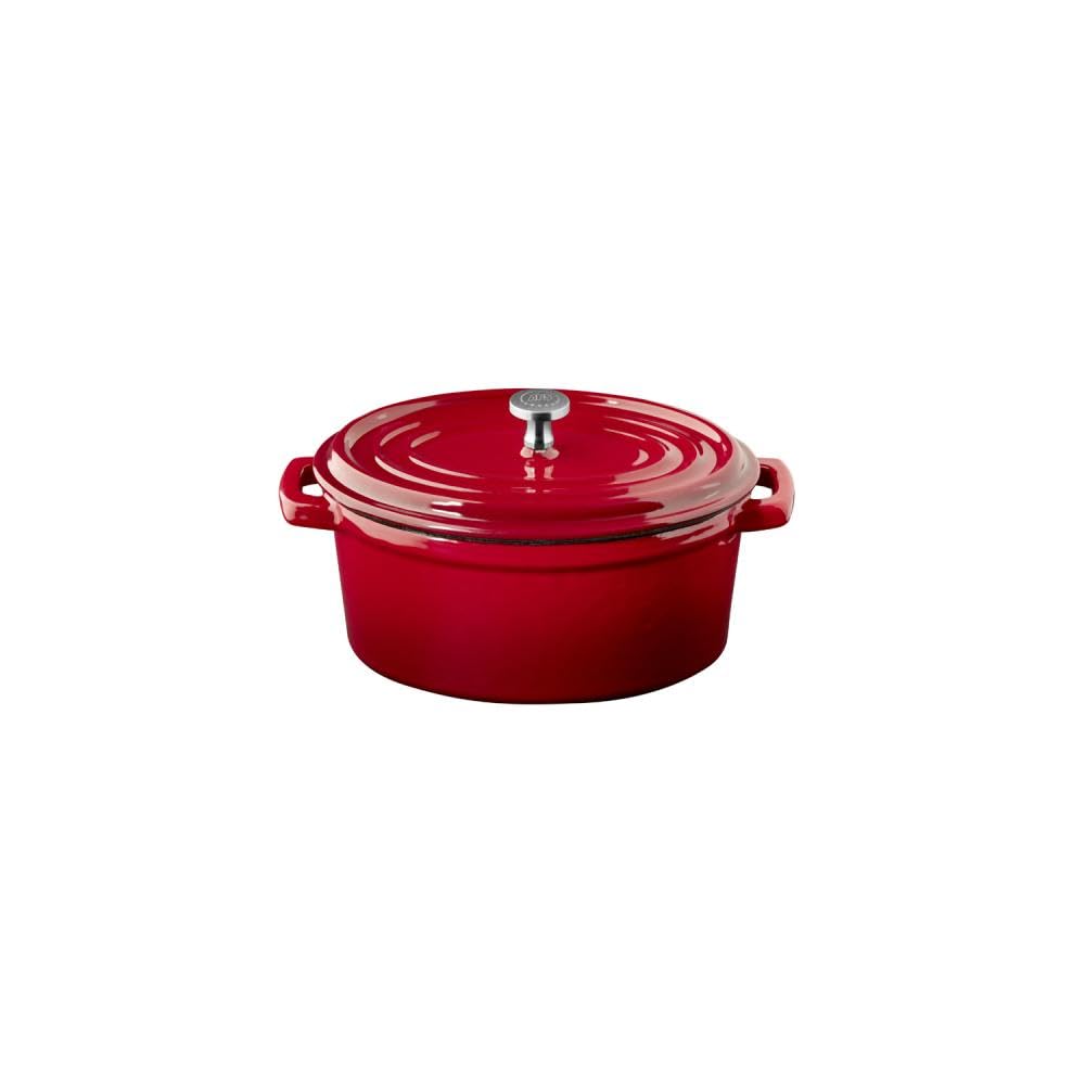 APS 88333 Mini-Topf mit Deckel 5 STARS - Gusseisen emailliert, 0,45 Liter, rot, induktionsgeeignet