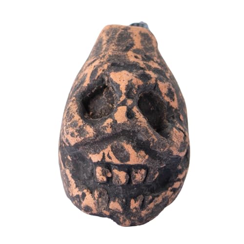 Silbato de la muerte azteca: silbidos de la muerte gritando, un fuerte cráneo azteca humano, creación de atmósfera de Halloween, arte mesoamericano coleccionable, crio humano cruelle coleccionable Art