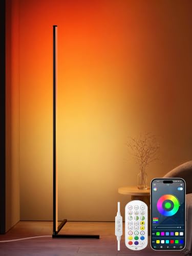 LanSuper Smart Corner Floor Lamp, 65' RGBW Color...