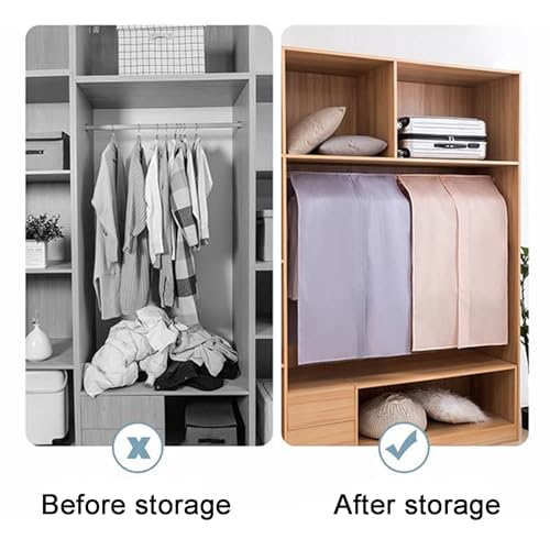 Pink Garment Bags for Clothes Storage - Dustproof Hanging Clothes Cover & Protector - Wardrobe Organizer for Dresses, Suits, and Coats - Durable & Stylish Design4