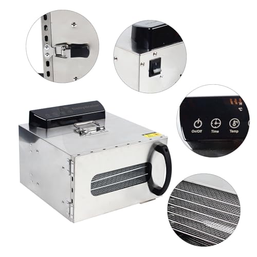 Gefriertrockner,6/10 Etagen Dörrautomaten Dehydrator für Lebensmittel Gefriertrockner Für Zuhause 10 Etagen Edelstahl Dörrgerät Dörrapparat Dörrautomat Obsttrockner Dehydrator 30-90℃ (6) – Bild 7