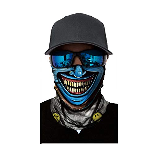 MEIbax Al aire libre 3D Balaclava Moto Pasamontañas Calavera Multifuncional Bufanda Prueba de Viento Microfibra Elástico Pañuelos Cabeza Bandana Esquí Ciclismo Bici Máscara Facial Protección UV (J)