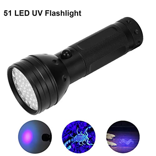 Jethrora Lanterna UV Luz Negra 51 LED 395nm Luz Negra Detector de Urina para Animais de Estimação pa