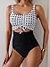 Eomenie Women's One Piece Swimsuit Tummy Control Slimming Bathing Suit Cutout Tie Knot Swimwear