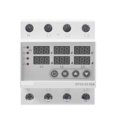Relé de voltaje trifásico GPS8-03 con protector de sobretensión y ajuste 63A 2