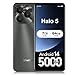 invens Halo 5 Mobile Phones SIM Free Unlocked Android 14 Smartphone with 6.52''HD+ Display, 5000mAh Battery,7GB+64GB/256GB,8MP+... Camera, 4G Dual Sim/Fingerprint/Face ID/GPS (Gray)