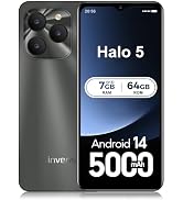 invens Halo 5 Mobile Phones SIM Free Unlocked Android 14 Smartphone with 6.52''HD+ Display, 5000m...