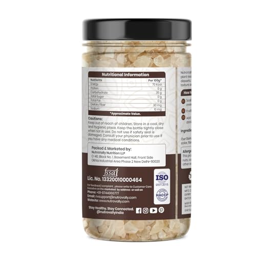 Image of NutroVally Gond Katira 125g | Pure Edible Gum (Tragacanth Gum) | Natural Cooling Agent for Summer Drinks, Falooda & Desserts | Supports Digestion & Energy