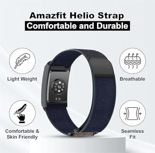 Image of Soft Nylon Sport Strap Breathable, Durable Strap Compatible For Amazfit Helio Strap