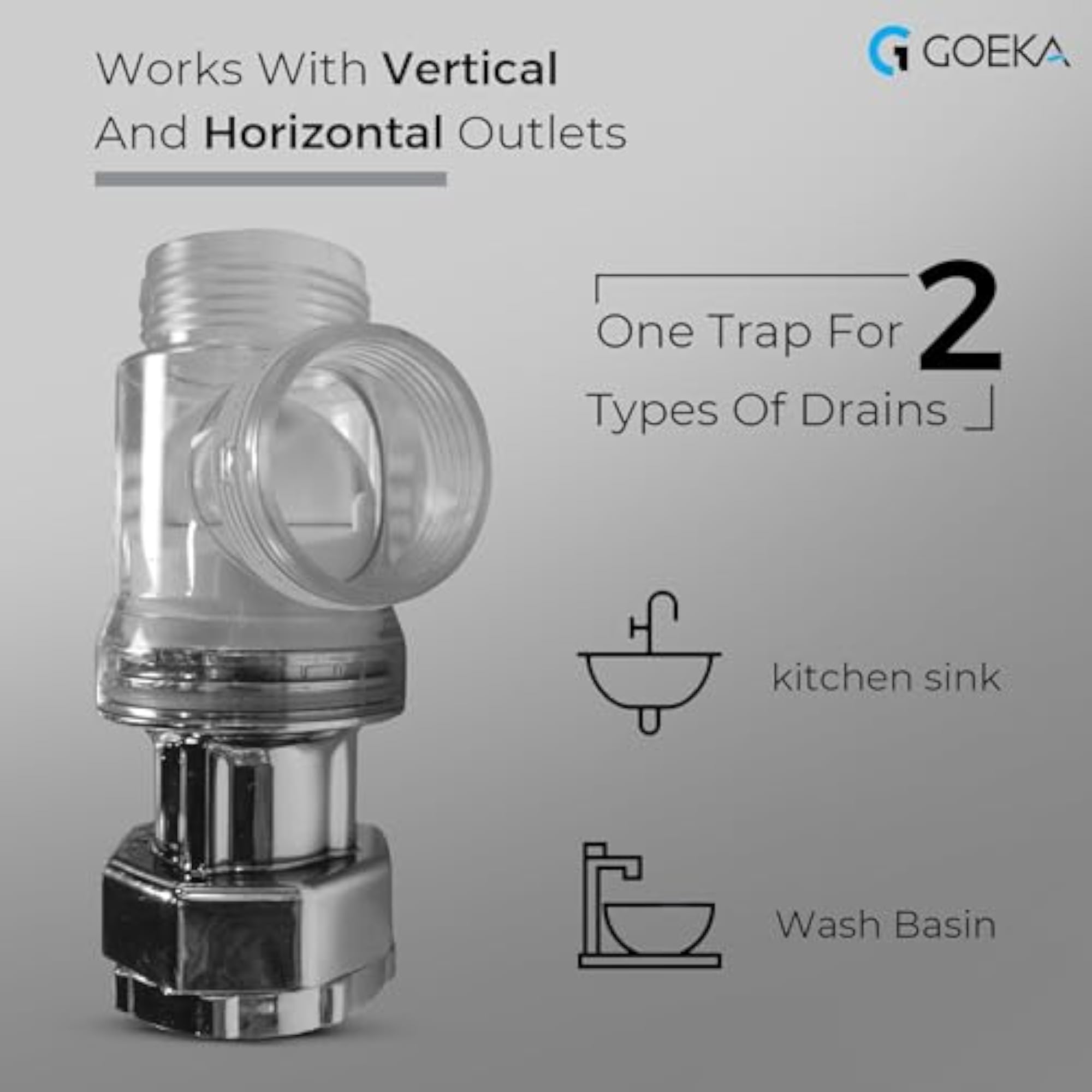 2-in-1 ABS Bottle Trap with Convertible Waste Pipe