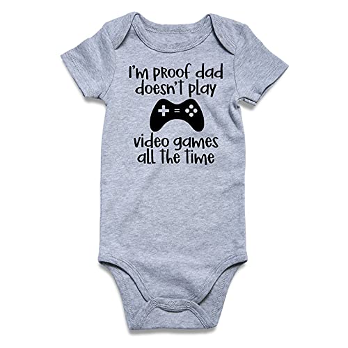 Image of Vieille Funny Baby One Piece Romper for Gamer Daddy Short Sleeve Newborn Boy Girl Romper Bodysuit Neutral Baby Clothes 0-3 Months