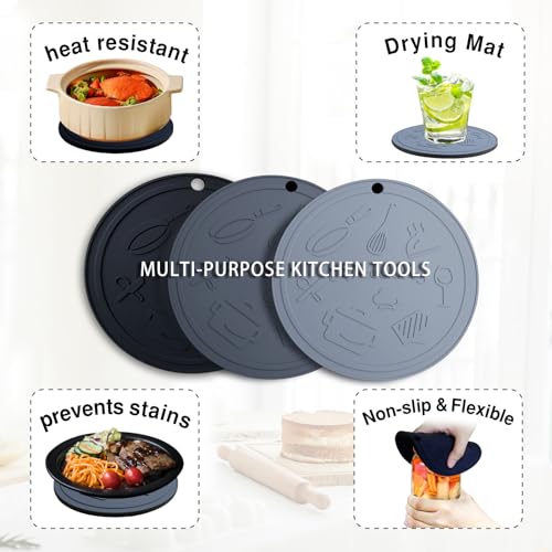 Siliconetrivetmats3heatresistantpotholderssiliconepotholdersforhotpotsandpanssiliconematsforkitchencountertopstablefoodgradesiliconeblackgray Urban Country Home Decor Silicone trivet mats 3 heat resistant pot holders silicone pot holders for hot pots and pans silicone mats for kitchen countertops table food grade siliconeblack gray urban country home decor