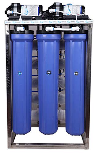 Image of 50 LPH commercial RO water purifier Plant 50 Litre Per Hour Blue Stainless steel Full Automatic with TDS Adjuster
