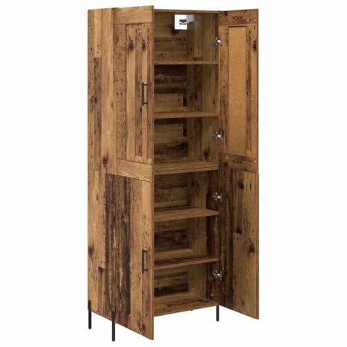 Armario alto de madera envejecida y metal con acabado premium de 180 cm 6