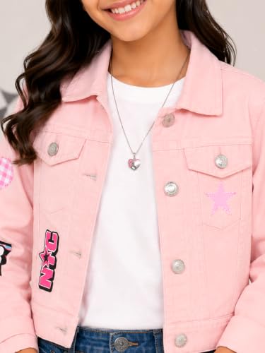 Image of Girls Full Sleeve Solid Crop Denim Jacket