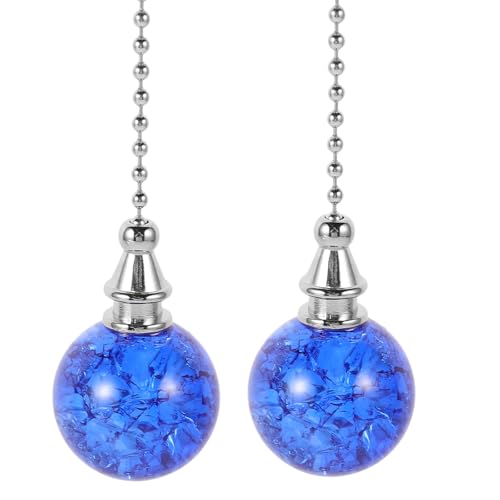 Cadena para ventilador de techo azul juego de 2 extensores decorativos para lámparas residenciales.