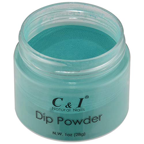 C & I Dip Powder, Color No # 74 Calaite, Nail Gel Effect Powder, Blue Color System, 1 oz 28 g