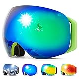COPOZZ S2 Ski Goggles, Magnetic Snow Snowboard Goggles - Helmet Compatible Over Glasses OTG Design...