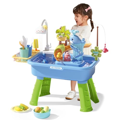 Table à Eau pour Enfants Évier de Jeu Électrique Eau Courante Jorzer