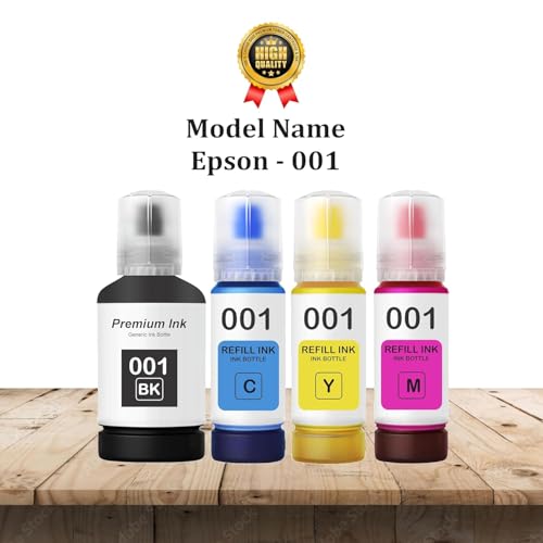Image of 001 Ink Compatible with Epson L3110, L3150, L3152, L3156, L3210, L3211, L3215, L3216, L3250, L3252, L4260, L5190, L1110, L4150, L6170, L4160 Printer (001 Black Ink 1 pcs)