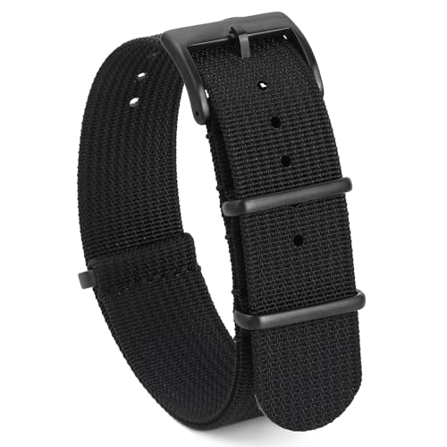 Image of TACTICAL FROG Nylon Watch Band 18mm 19 mm 20mm 22 mm 24 mm, Waterproof Military Watch Straps Replacement for Men Women, With Stainless Steel Buckle