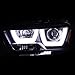 SPEC-D TUNING Dual Halo LED Black Projector Headlights Compatible with 2011-2014 Dodge Charger, Left + Right Pair Headlamps Assembly
