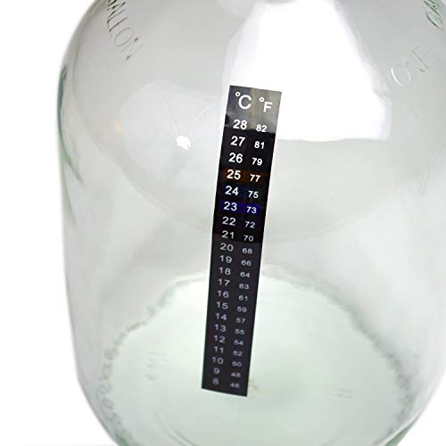Fermenter Adhesive Crystal Strip Thermometer 46-82F (8-28C) Ideal for Kombucha, Beer, Wine, Brewing and Fermentation