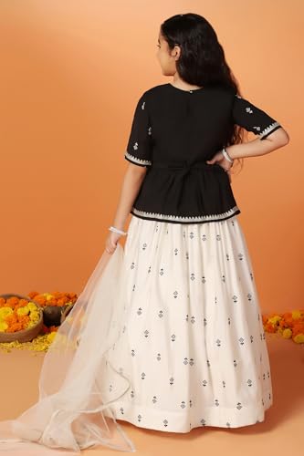 Image of Fashion Dream Girls Silk Blend Readymade Embroidered 3 Piece Lehenga Choli Set|Lehenga Choli,Ethnic Wear|Lehenga for Kids|Lehenga Set